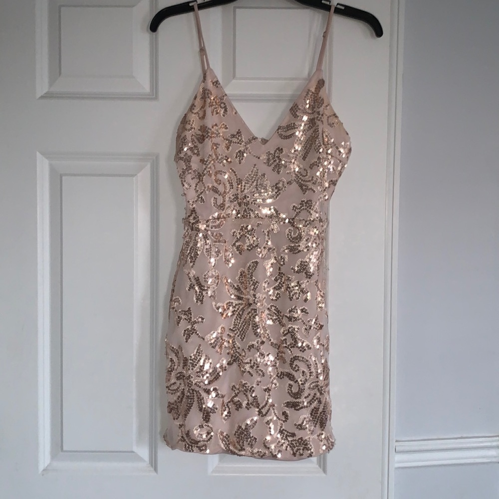 Light pink sparkly short dress